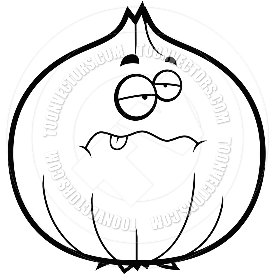 940x940 Cartoon Sick Onion (Black And White Line Art) By Cory Thoman