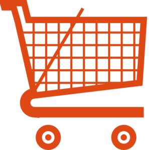 297x299 Orange Shopping Cart Clip Art