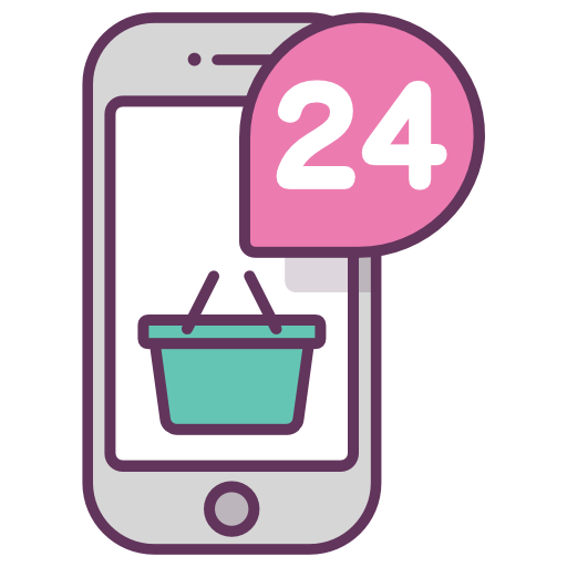 512x512 Payment,mobile,online Shopping,24 Hours,basket,store Icon Free