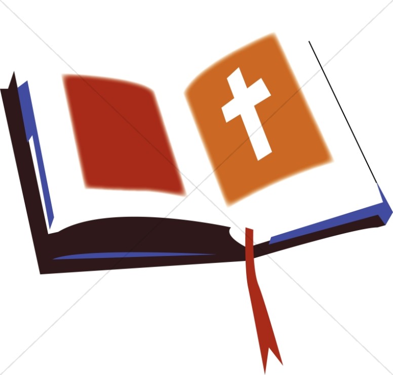 776x740 Open Bible With Red And Orange Bible Clipart