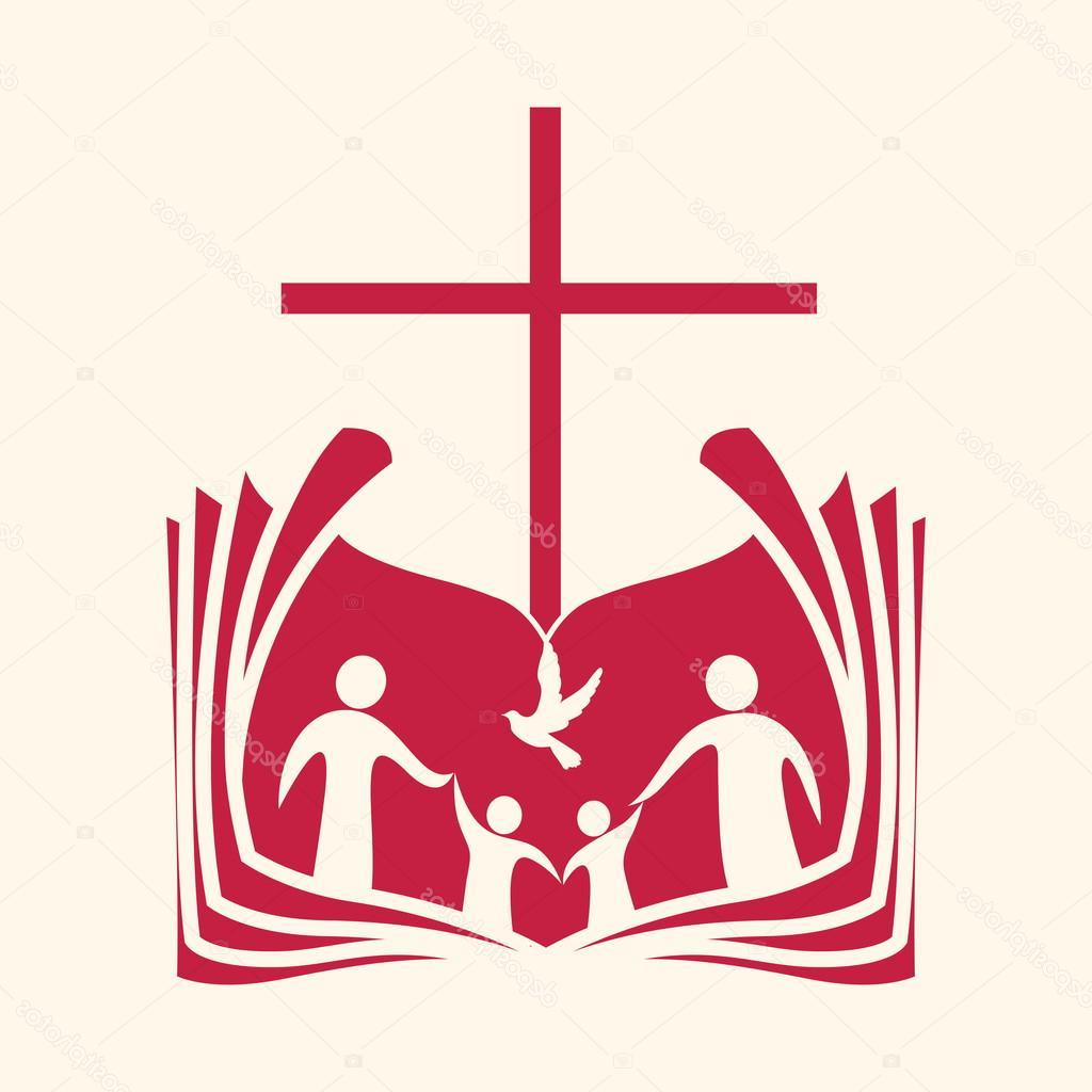 1024x1024 Best Free Stock Illustration Church Logo Family Open Bible Drawing