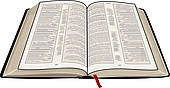 170x88 Clip Art Of Open Bible K13710957