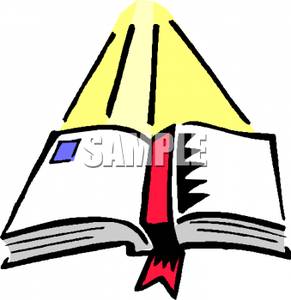 291x300 Free Clipart Image A Light Shining On An Open Bible