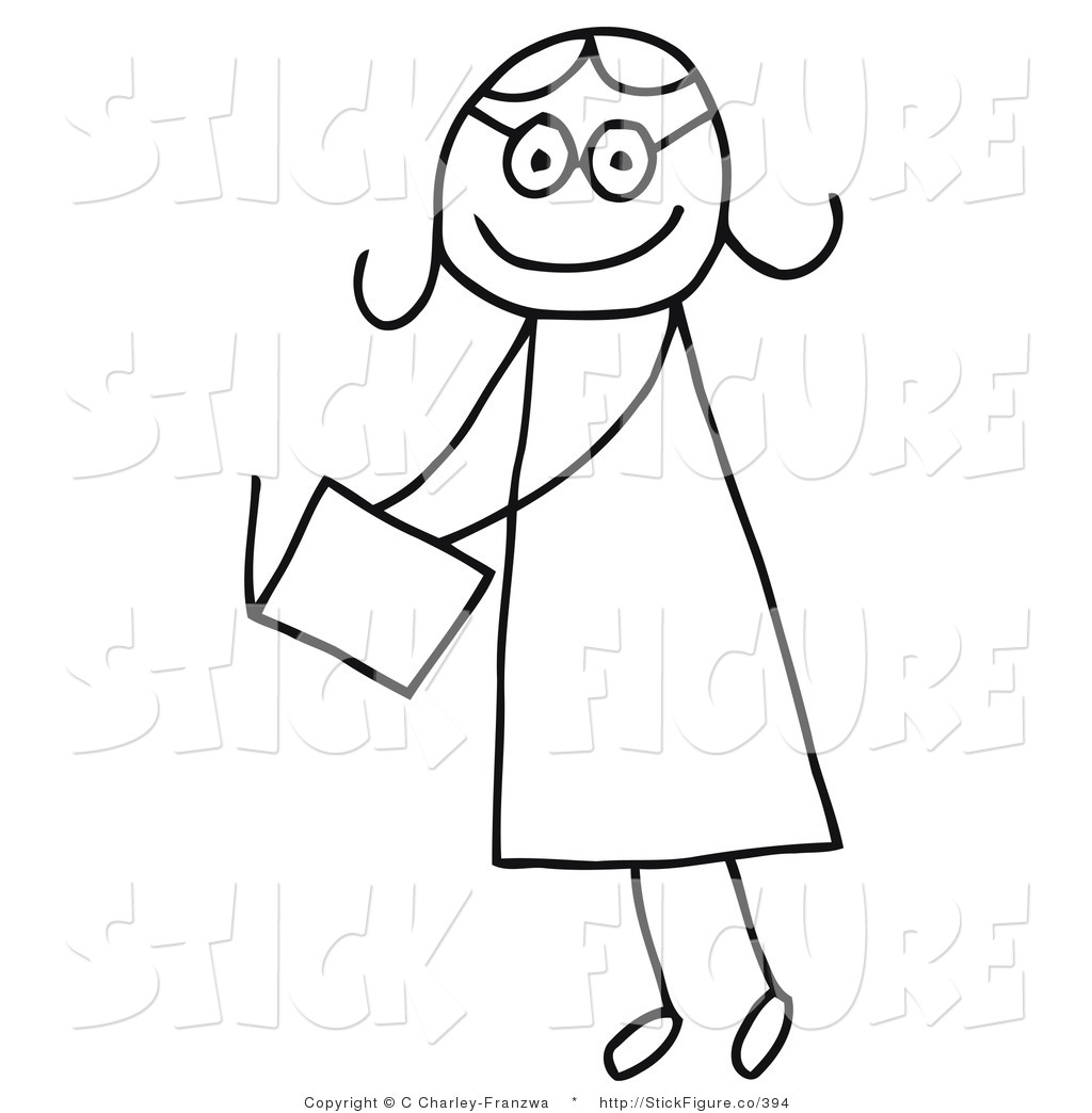1024x1044 Clip Art Of A Stick Figure Person Girl Reading An Open Book By C