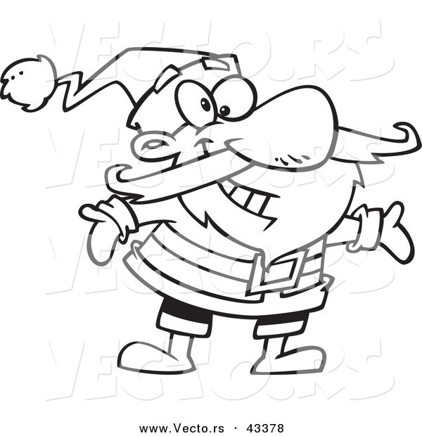 600x620 Vector Of A Welcoming Cartoon Santa Standing With Open Arms