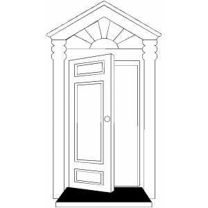 300x300 Open Door Clipart Coloring Page