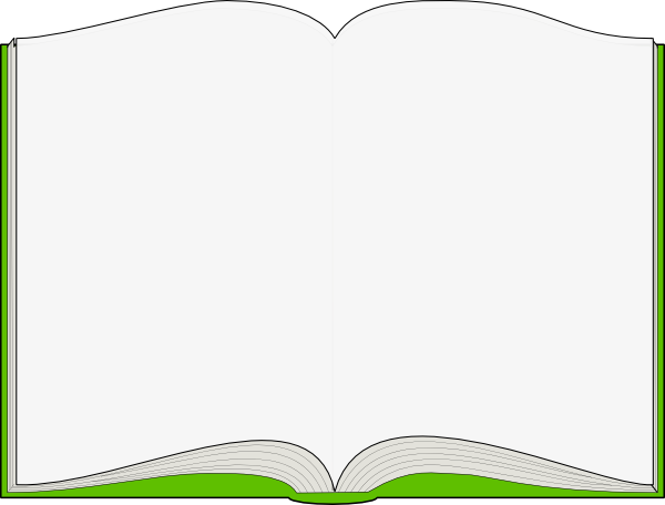 600x456 Green Open Book Clip Art