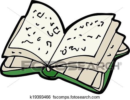 450x346 Clip Art Of Cartoon Open Book K19393466