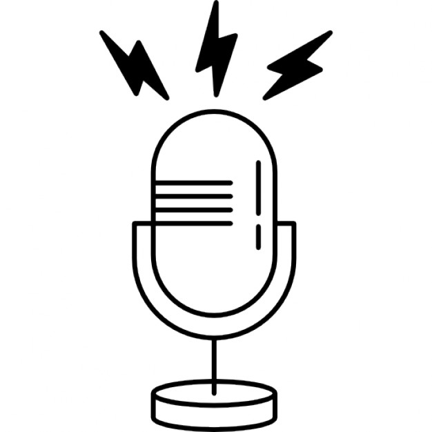 626x626 Microphone Outline With Opened Line Icons Free Download