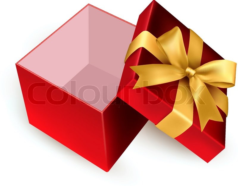 800x626 Christmas Background With Open Gift Box. Vector. Stock Vector
