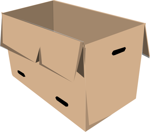 500x440 Clip Art Of Open Recyclable Cardboard Box Public Domain Vectors