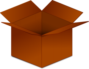 299x231 Open Cardboard Box Clip Art