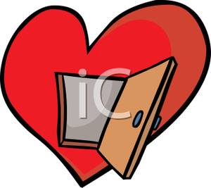 300x267 Free Clipart Image An Open Door To A Red Heart