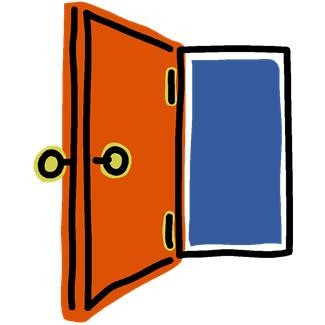 325x325 Clipart Of Open Door