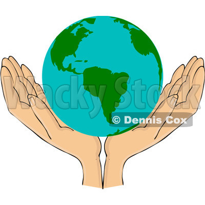 400x400 Free (Rf) Clipart Illustration Of A Pair Of Open Hands