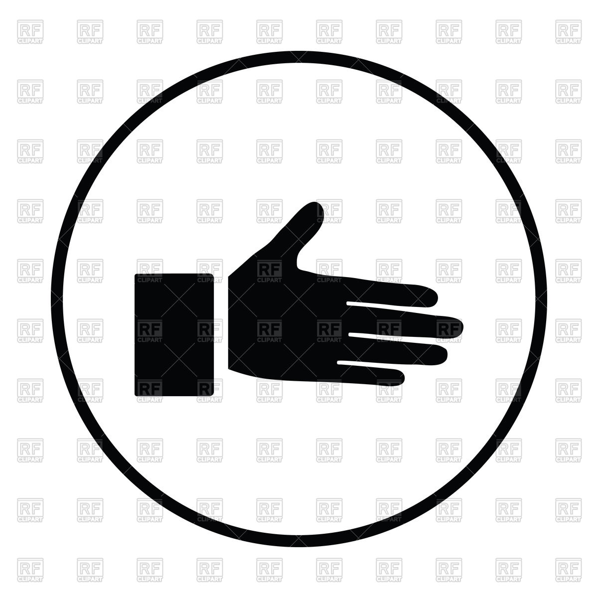 1200x1200 Thin Circle Design Of Open Hand Icon Royalty Free Vector Clip Art