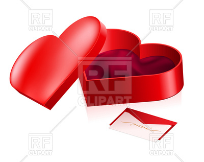 400x317 Open Heart Shaped Red Box Royalty Free Vector Clip Art Image