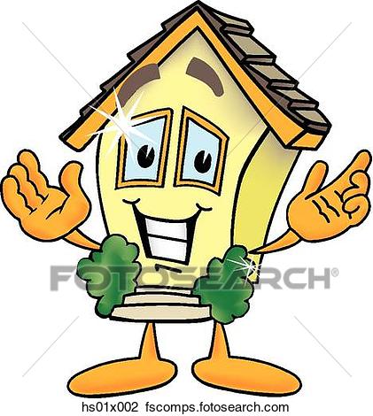 421x470 Clip Art Of House With Arms Open Hs01x002