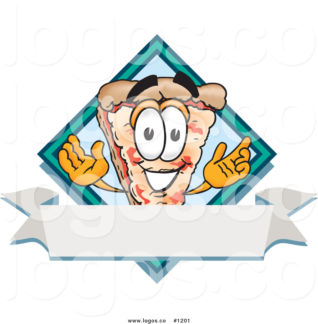 1024x1044 Royalty Free Vector Logo Of A Cartoon Pizza Mascot Over A Blank
