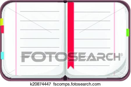 450x300 Clip Art Of Vector Cartoon Open Notebook K20874447