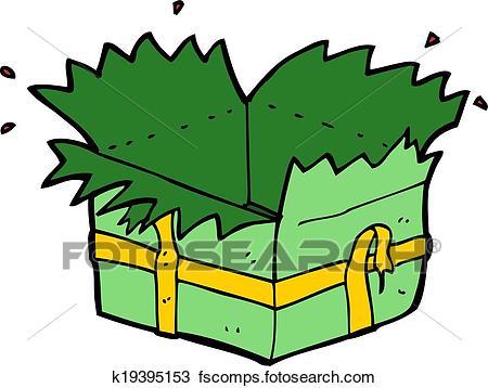 450x358 Clipart Of Cartoon Open Present K19395153