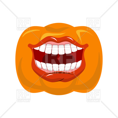 400x400 Pumpkin With Open Mouth Royalty Free Vector Clip Art Image