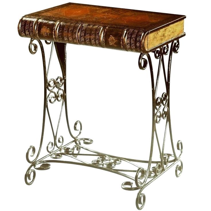 736x736 End Tables That Look Like Books A Gilt Tooled Leather Faux Book