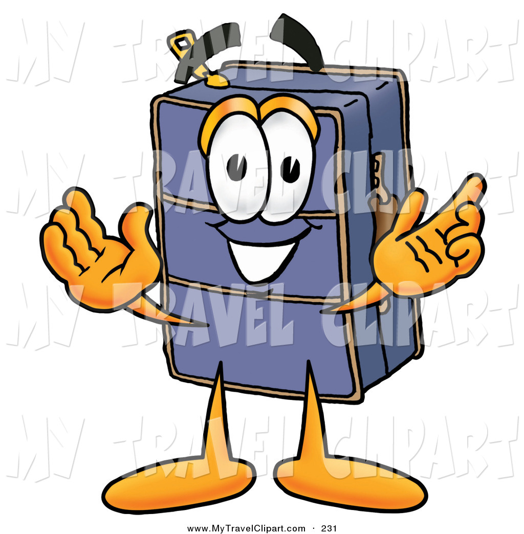 1024x1044 Clipart Of A Grinning Suitcase Cartoon Character With Welcoming