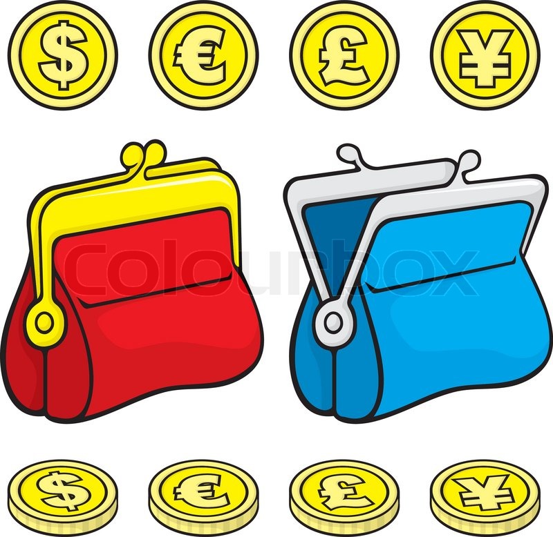 800x778 Red And Blue Coin Purse Wallet Icons Closed And Open With Coins