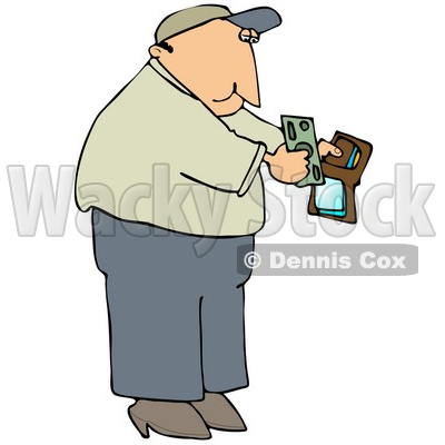 400x400 Aged Caucasian Man Holding His Wallet Open Pull Out Cash