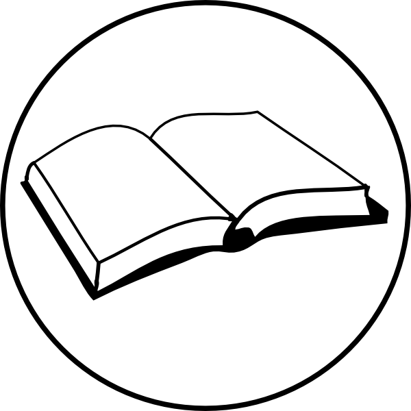 600x600 Open Book Badge Clip Art