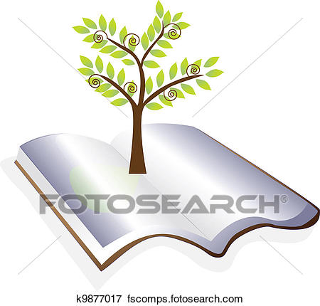 450x430 Clip Art Of Open Book With Tree Logo Vector K9877017