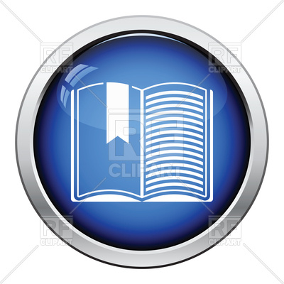 400x400 Icon Of Open Book With Bookmark Royalty Free Vector Clip Art Image