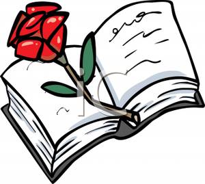 300x269 Art Image A Red Rose On An Open Book