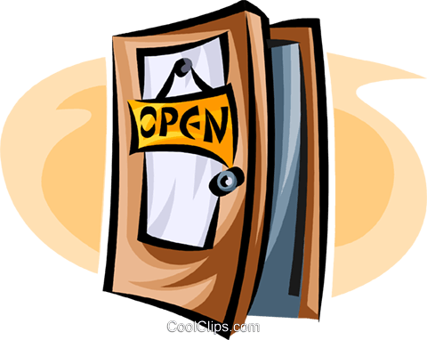 480x382 Open Door Royalty Free Vector Clip Art Illustration Vc063446
