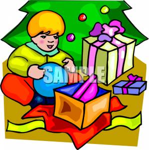 299x300 Toddler Boy Opening Presents On Christmas Morning