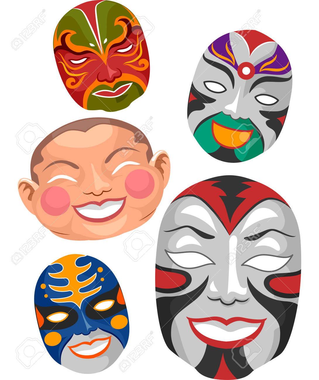 1090x1300 Masks Clipart Chinese Opera