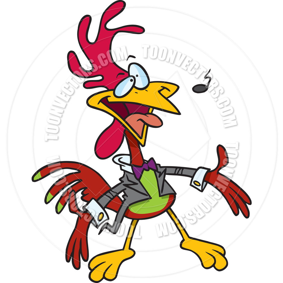 940x940 Cartoon Rooster Opera Singer By Ron Leishman Toon Vectors Eps