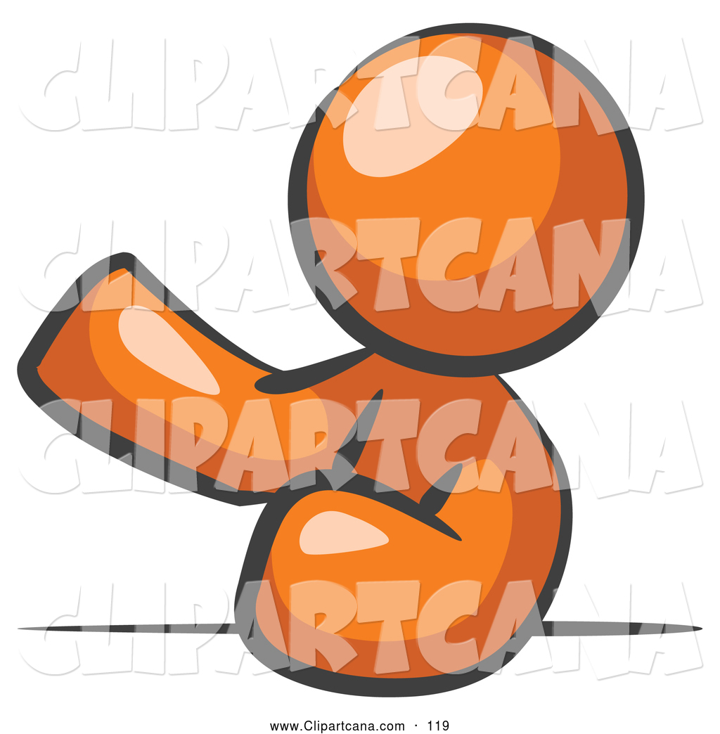 1024x1044 Vector Clip Art Of A Orange Man Leaning An Elbow On A Table