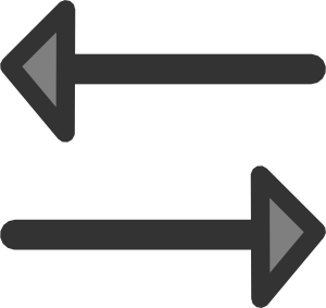 300x283 Opposite Arrows Clip Art