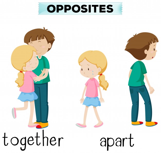 626x596 Opposite Words For Together And Apart Vector Free Download