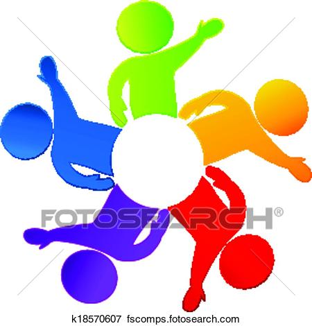 450x470 Clip Art Of Teamwork Saying Hi Logo Vector K18570607