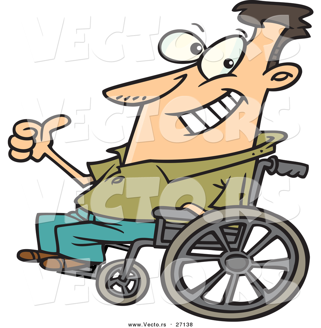 1024x1044 Vector Of An Optimistic Man Sitting On A Wheelchair
