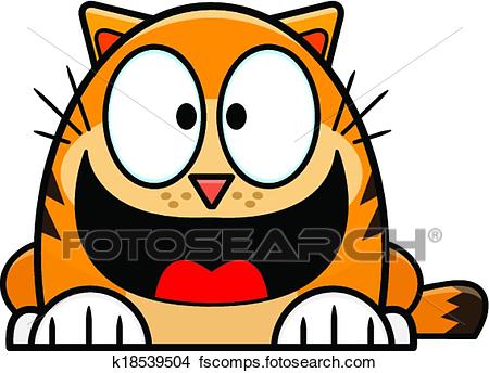 450x344 Clipart Of Happy Looking Orange Cartoon Cat K18539504