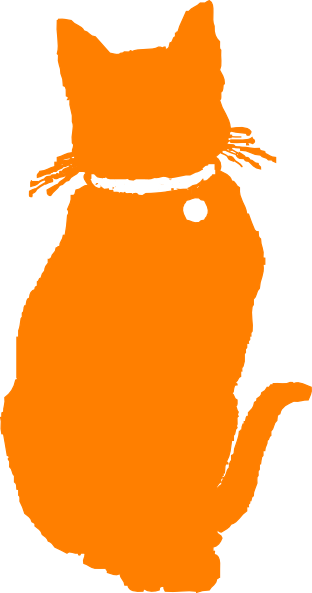 312x593 Orange Cat Collared Clip Art