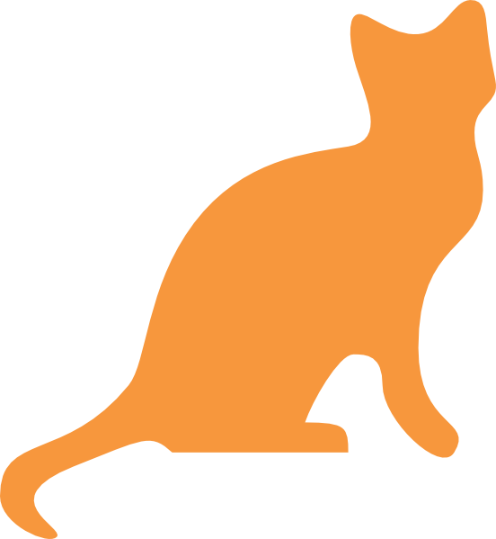 552x599 Orange Cat Silhouette Clip Art