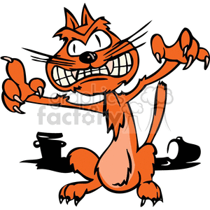 300x300 Royalty Free Mean Orange Cat 377132 Vector Clip Art Image
