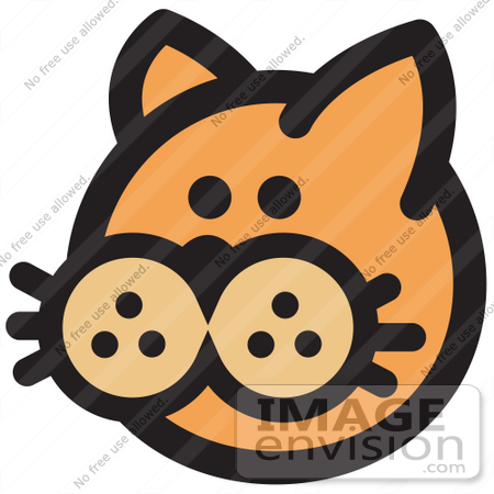 450x450 Royalty Free Cartoon Clip Art Of A Cute Orange Cat's Face