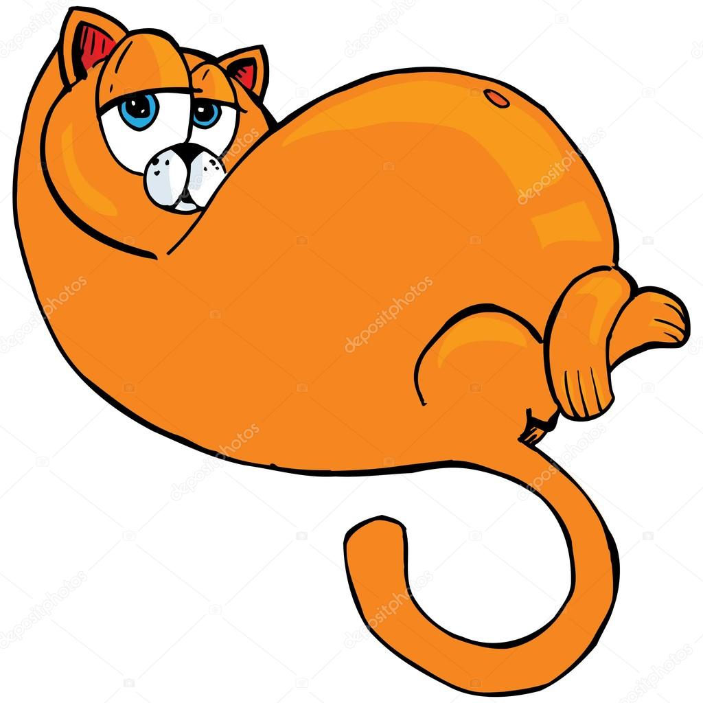 1024x1024 Cartoon Of Fat Orange Cat Stock Vector Antonbrand