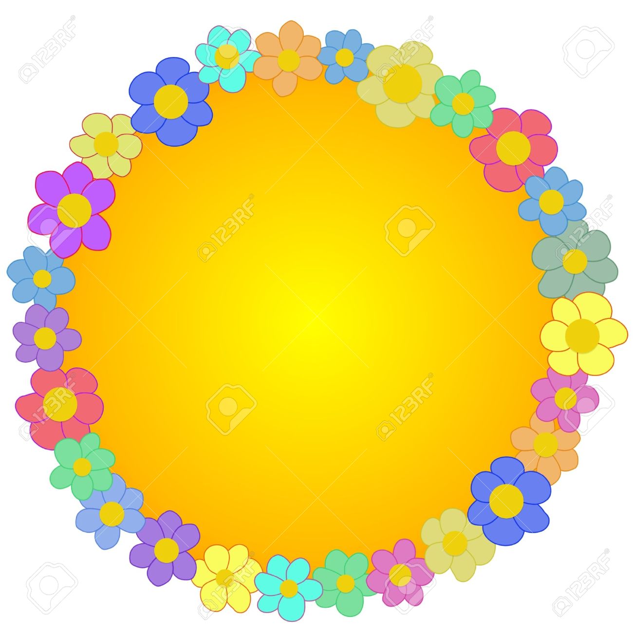 1300x1300 Orange Flower Clipart Round Flower